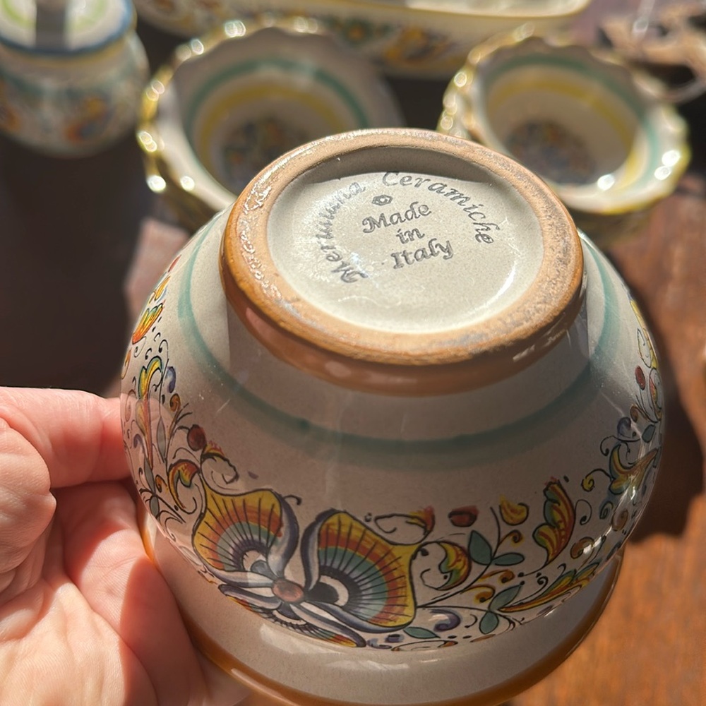 Meridiana Ceramache small artisan hand painted kitchen storage container Italy - Picture 3 of 14
